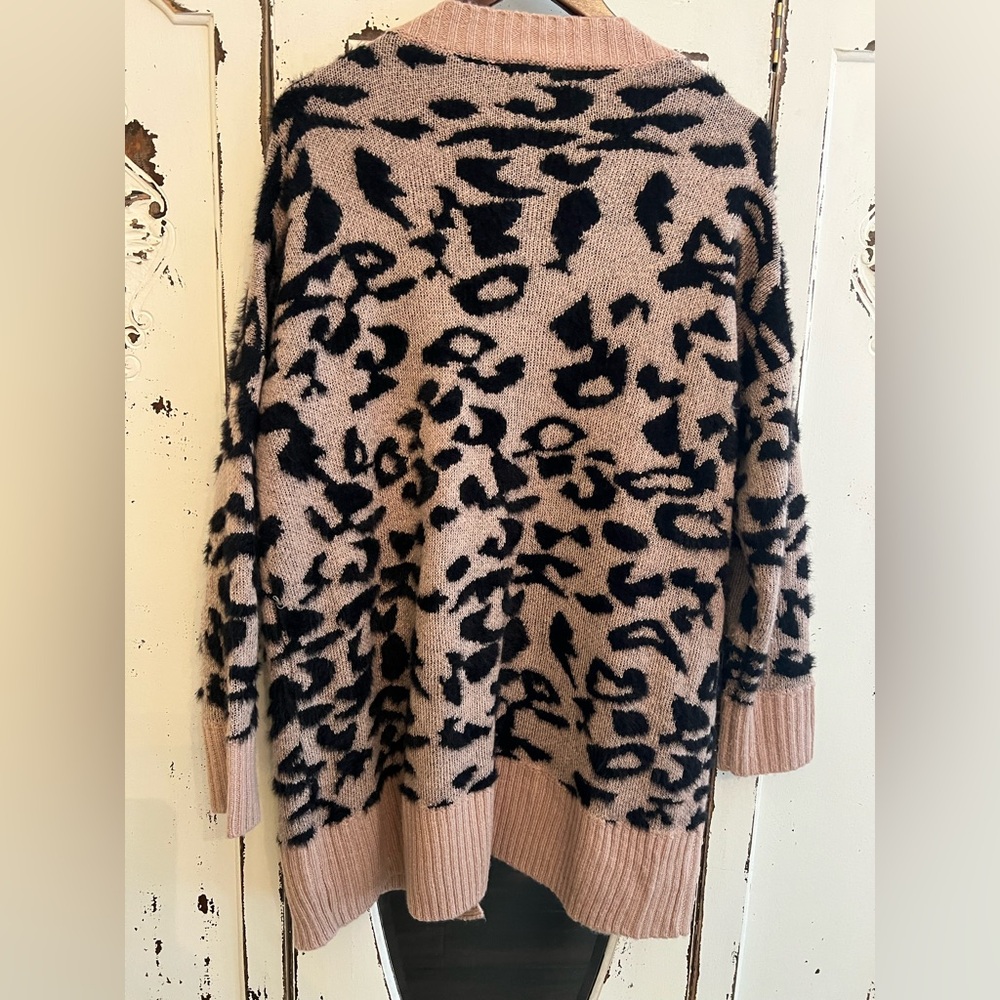 Debut Black and Tan Animal Print Cardigan - Picture 3 of 3